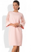 Элегантное розовое платье в офис Д-1030