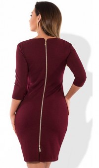 Бордовое платье футляр мини размеры от XL ПБ-224, фото 2