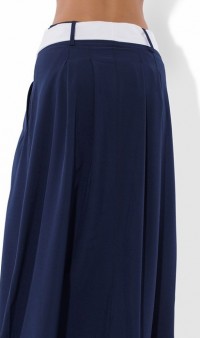 Летняя юбка макси темно-синего цвета Л-195 фото 2