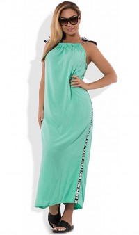 Ментоловое платье сарафан макси размеры от XL ПБ-236, фото