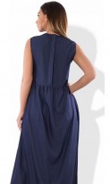 Платье туника макси синяя размеры от XL ПБ-139, фото 2