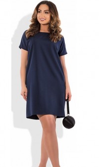 Темно-синее платье мини размеры от XL ПБ-211, фото
