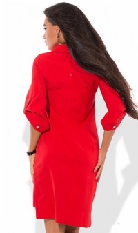 Стильное красное платье поло Д-1240 фото 2