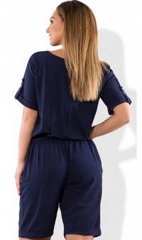 Женский комбинезон с шортами темно синий размеры от XL 4273, фото 2