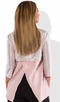 Блуза из трикотажного люрекса пудрового цвета размеры от XL 3123, фото 2