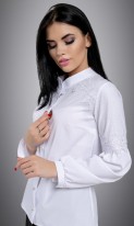 Белая дизайнерская рубашка с декором СК-571 фото 3