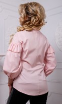Розовая рубашка с пышными рукавами СК-595 фото 2