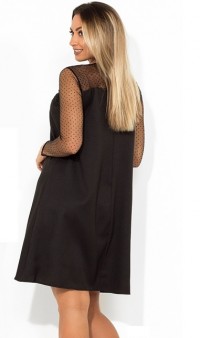 Коктейльное платье мини черное размеры от XL ПБ-658, фото 2