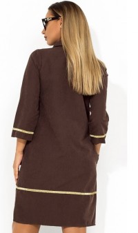 Стильное платье мини коричневое размеры от XL ПБ-642, фото 2