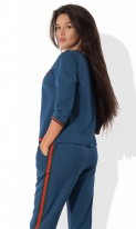Женский синий костюм кофта и брюки КТ-268 фото 2