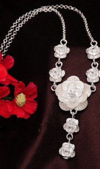 Стильное женское ожерелье с цветами ТБ-151 фото 2