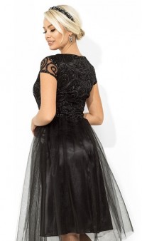 Вечернее платье-коктейль с пышной юбкой черное Д-1669 фото 2