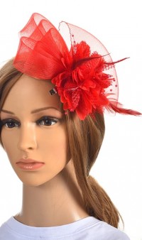 Женская дизайнерская шляпка красная А-1103